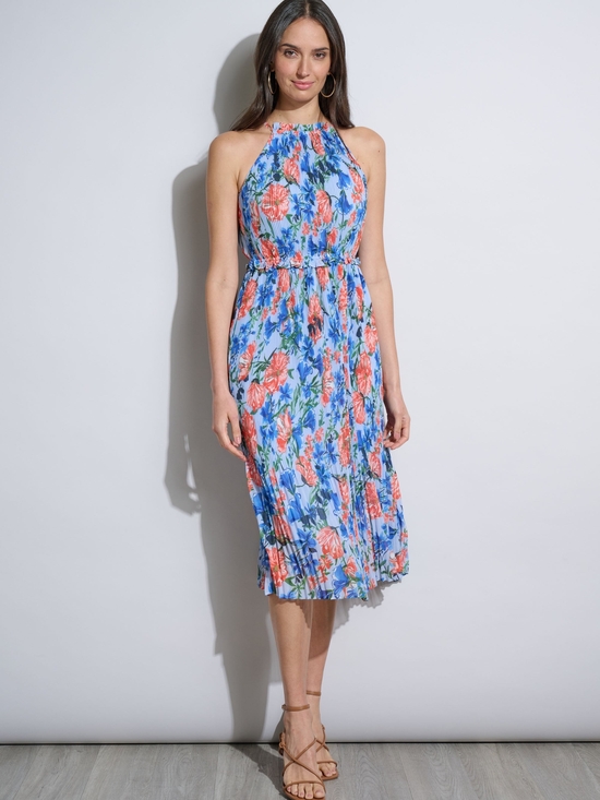 Elie Tahari Dresses & Skirts - NWT Elie Tahari The Morgan Midi Dress Small Pool Blue Floral Pleated Halter